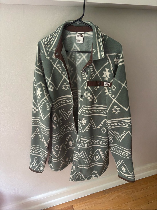 The North Face Other - The North Face Fleece Jacket - Sage Green & Brown Trim